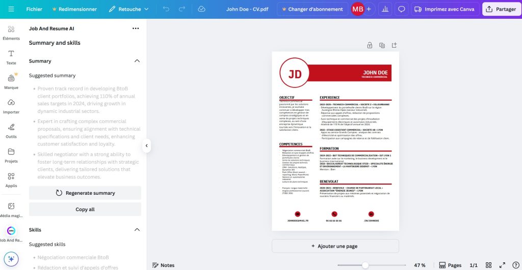 Canva CV 3